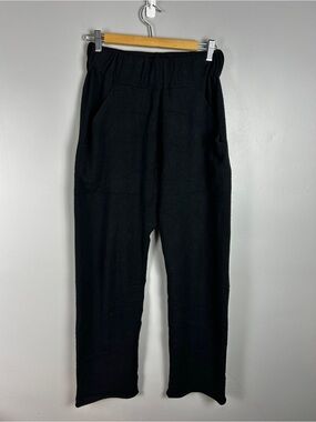 QUEENE & BELLE 100% Cashmere Knit Straight Leg Lounge Pants Black Medium